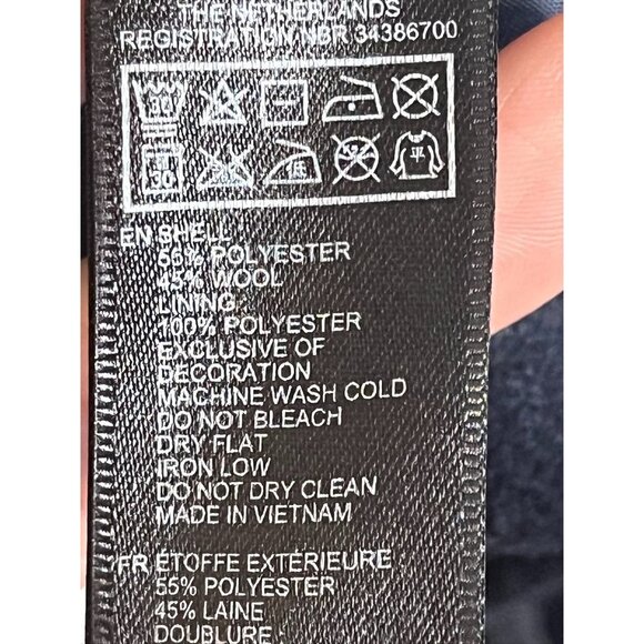 Wool Military Blazer Blue M Nautical Solider Festive Preppy Chic Neutral Classic - Picture 8 of 10